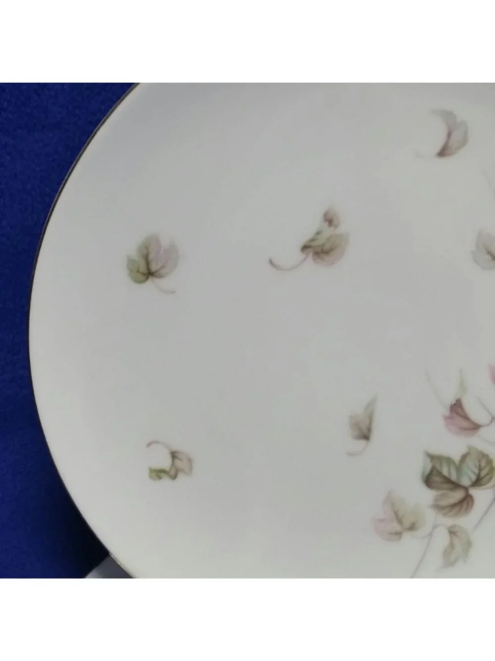 Yamaka Breeze Salad Plate Set 674 Pink Brown and Green Leaves 1950s MCM Set of 2